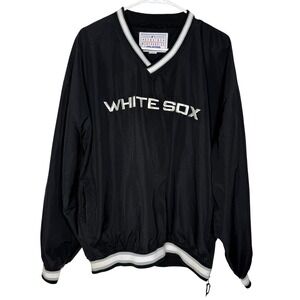 Vintage Starter Chicago White Sox MLB Windbreaker Pullover Black Mens XL 90s